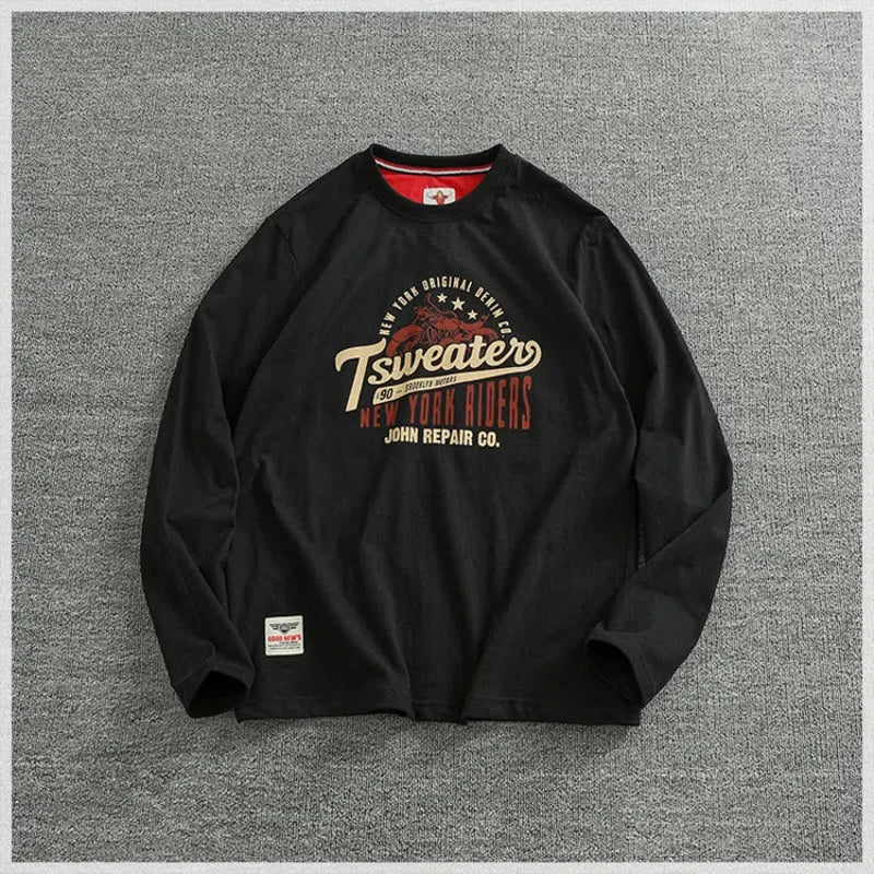 Men’s T-Shirt Long Sleeve Cotton Casual Printed