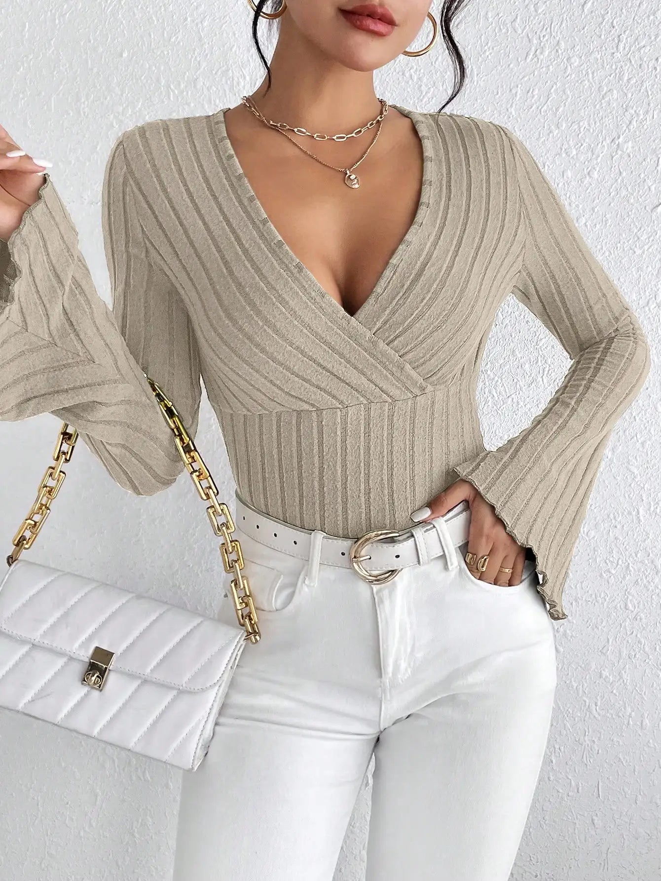 Women’s Top T-Shirt Long Sleeve Casual Stretchy