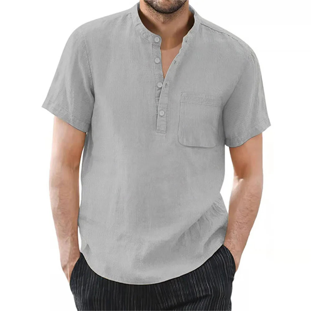 Men’s Polo Shirt Short Sleeve Cotton Casual Summer Solid Color