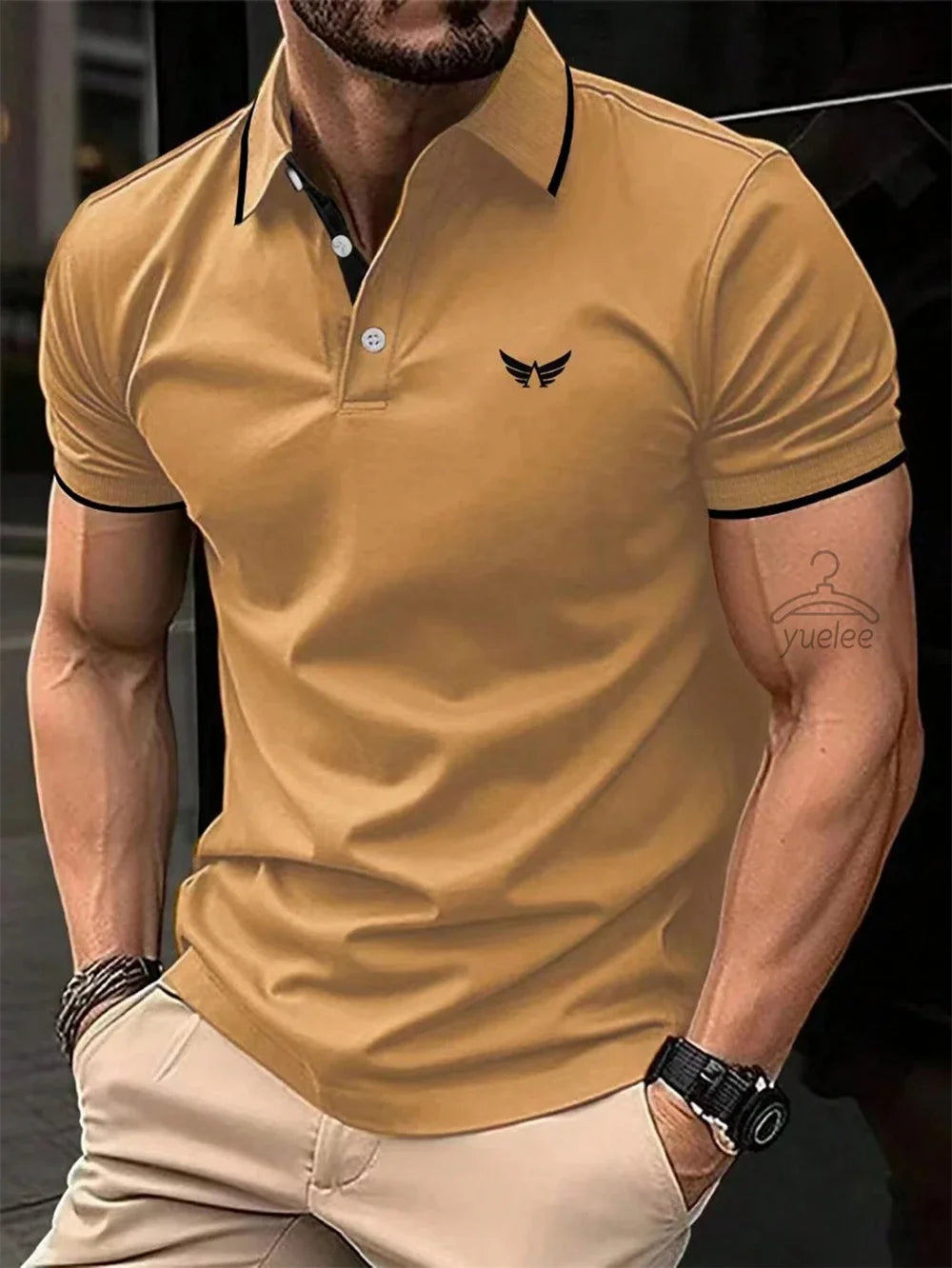Men’s Polo Shirt Short Sleeve Casual Solid Color Comfort Fit Fashion