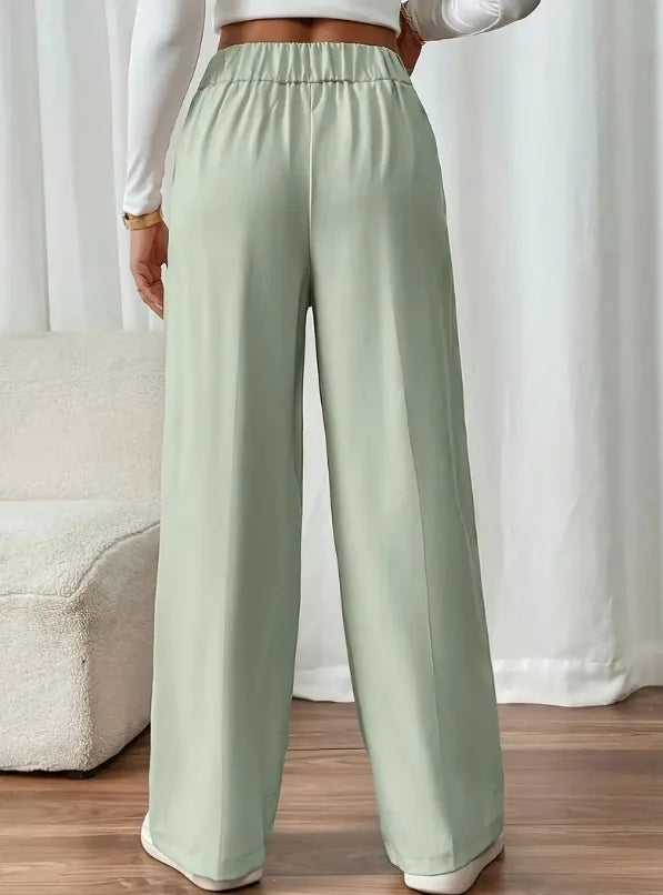 Women’s Trousers High Waist Straight Leg Relaxed Fit Casual
