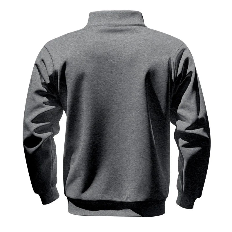 Men’s Sweatshirt Pullover Zip-Up Fleece Long Sleeve Autumn Winter