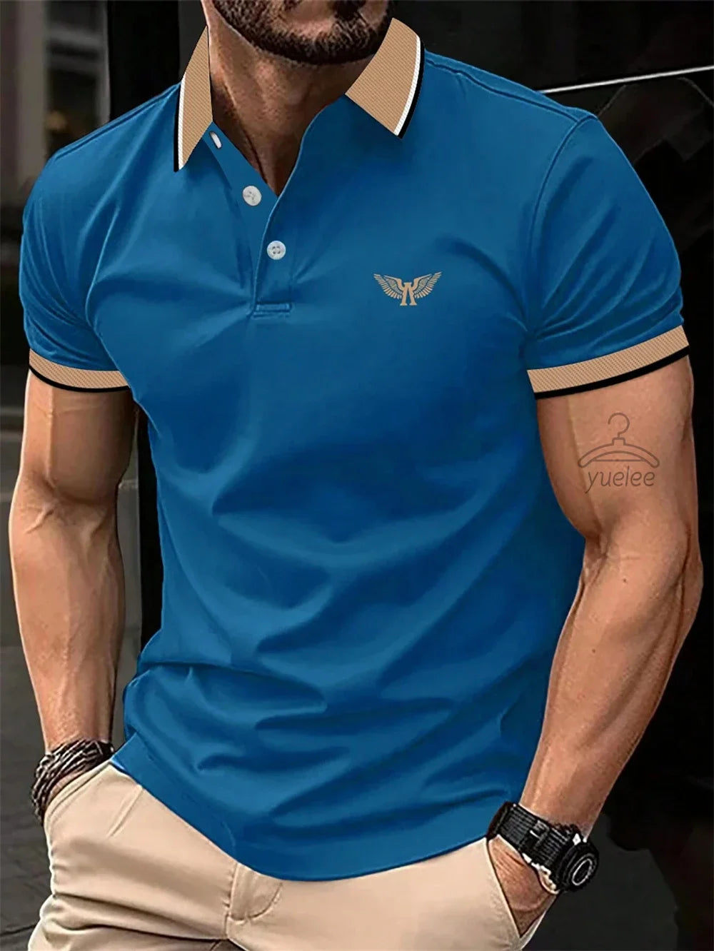 Men’s Polo Shirt Short Sleeve Casual Solid Color Comfort Fit Fashion