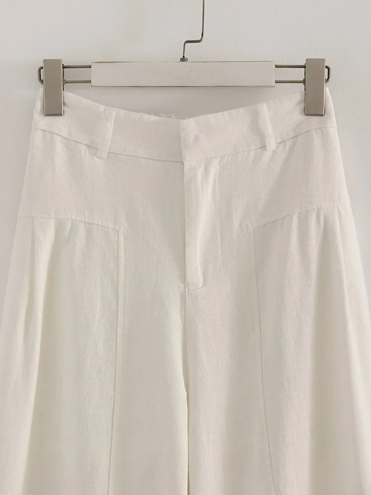 Women’s Trousers High Waist Wide Leg Straight Leg Relaxed Fit