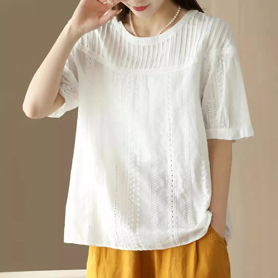 Women’s Top Blouse Long Sleeve Cotton Formal