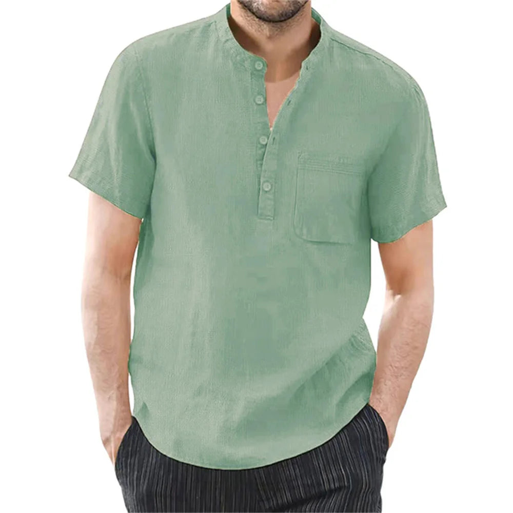 Men’s Polo Shirt Short Sleeve Cotton Casual Summer Solid Color