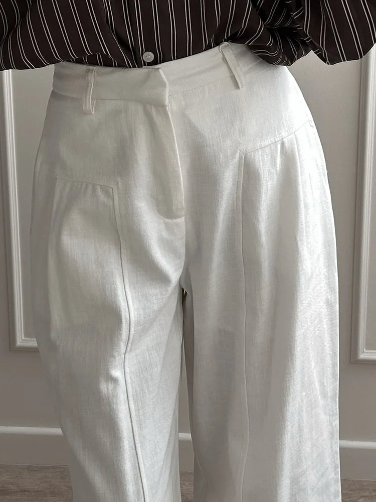 Women’s Trousers High Waist Wide Leg Straight Leg Relaxed Fit
