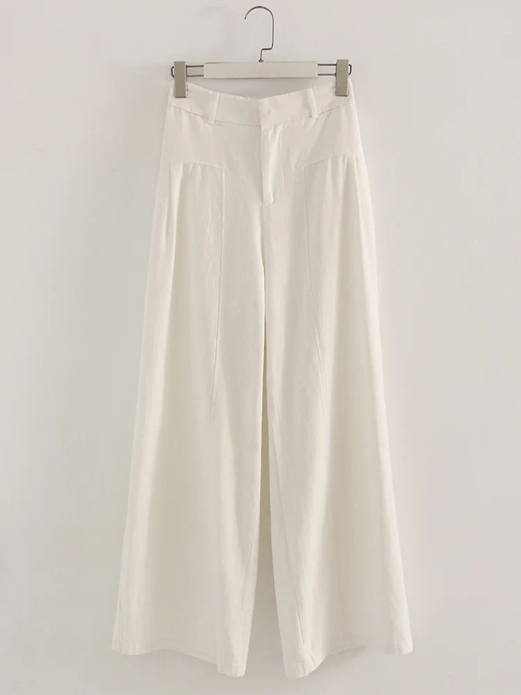 Women’s Trousers High Waist Wide Leg Straight Leg Relaxed Fit