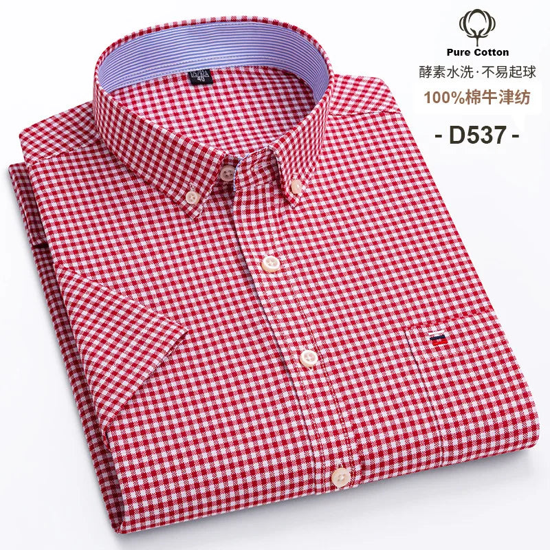 Men’s Shirt Short Sleeve Cotton Casual Formal