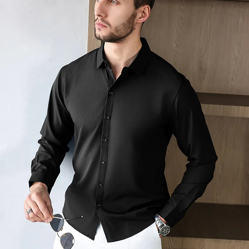 Men’s Shirt Long Sleeve Casual Formal Solid Color