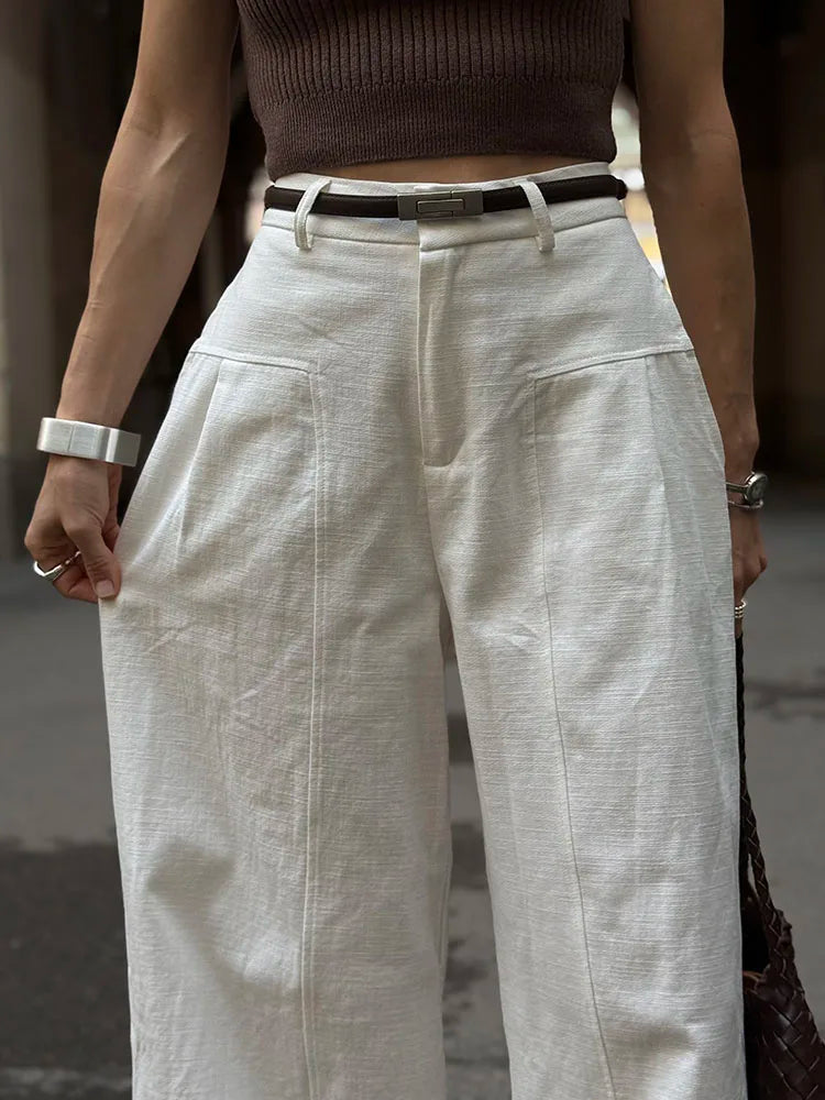 Women’s Trousers High Waist Wide Leg Straight Leg Relaxed Fit