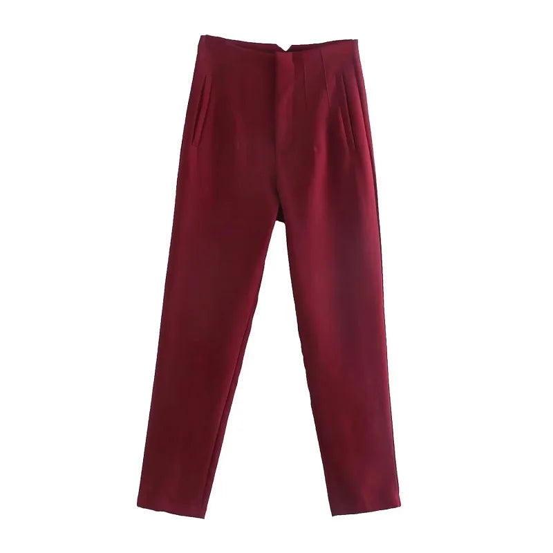 Women’s Trousers High Waist Formal Comfort Fit Stretchy