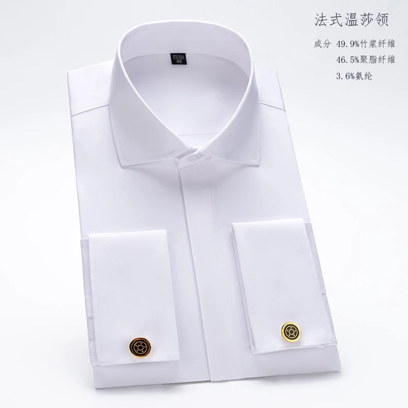 Men’s Shirt Long Sleeve Formal Slim Fit Solid Color