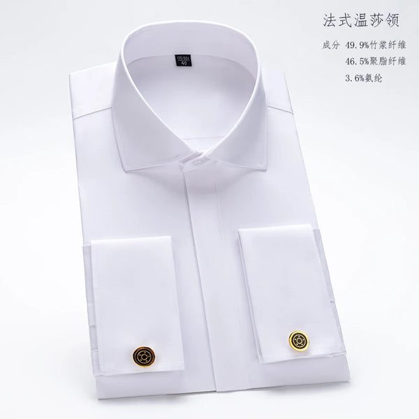 Men’s Shirt Long Sleeve Formal Slim Fit Solid Color