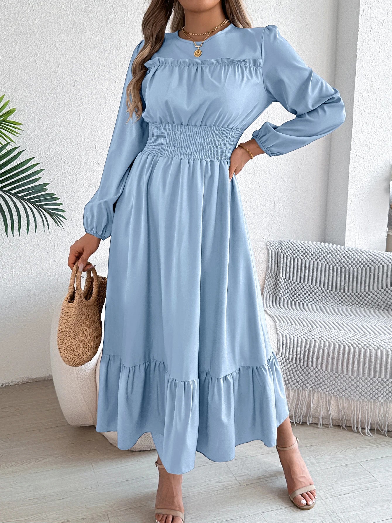 Women’s Dress Long Sleeve Casual Solid Color