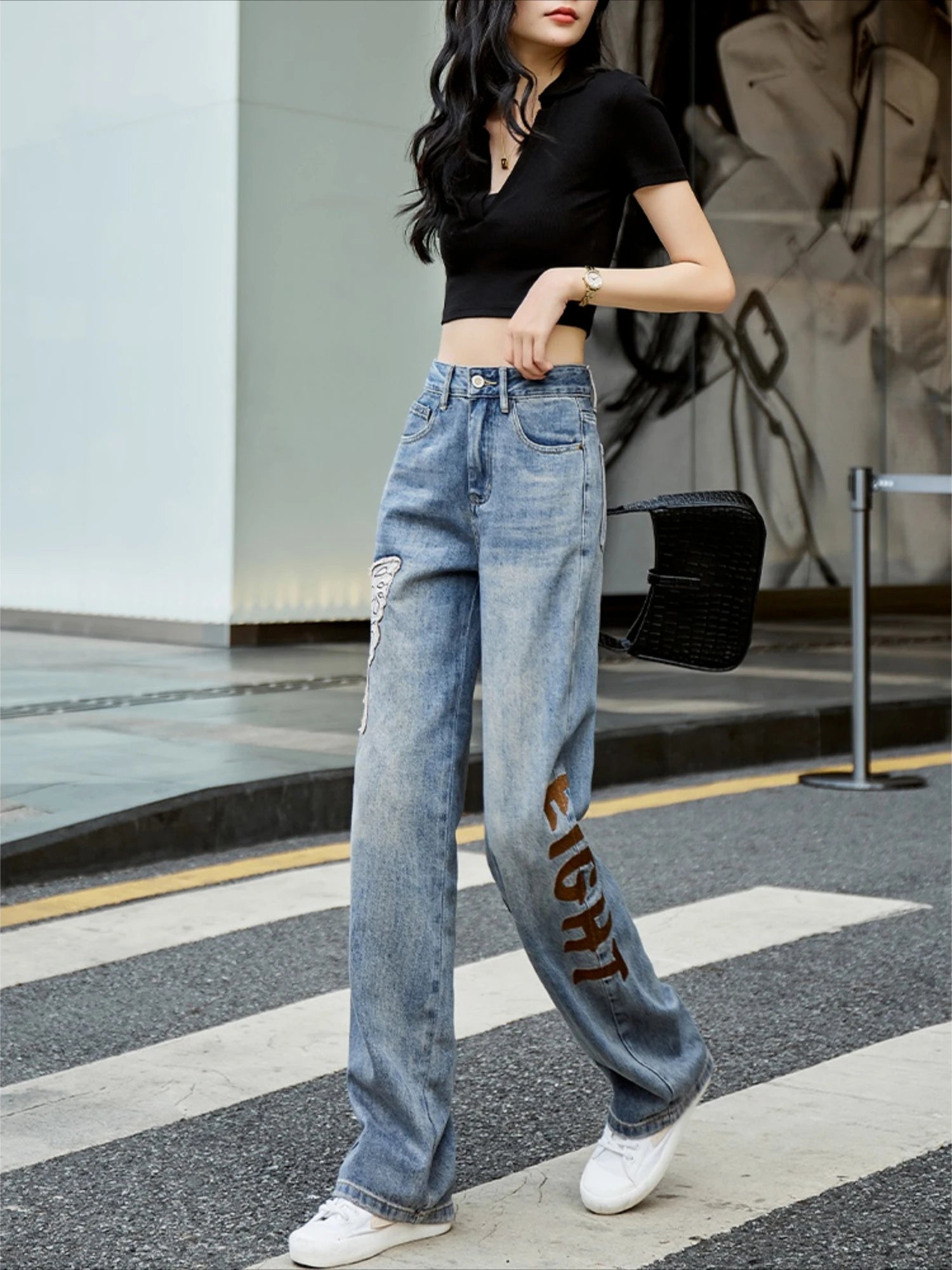Women’s Jeans High Waist Straight Leg Casual