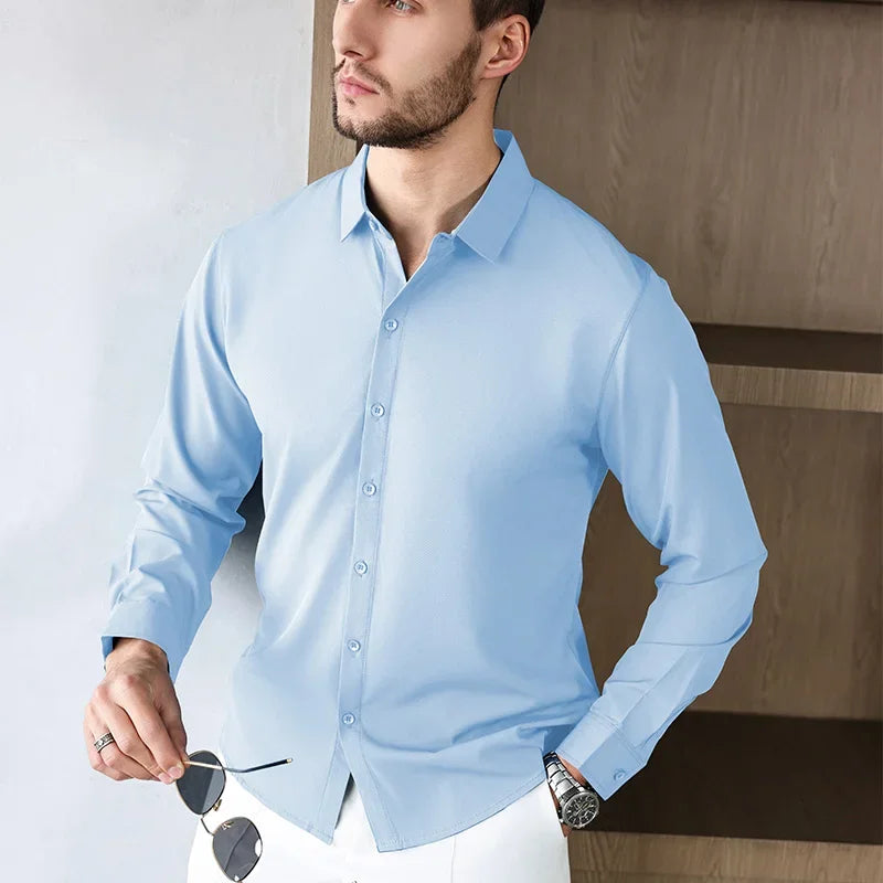 Men’s Shirt Long Sleeve Casual Formal Solid Color