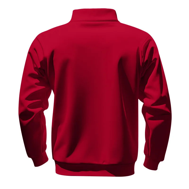 Men’s Sweatshirt Pullover Zip-Up Fleece Long Sleeve Autumn Winter