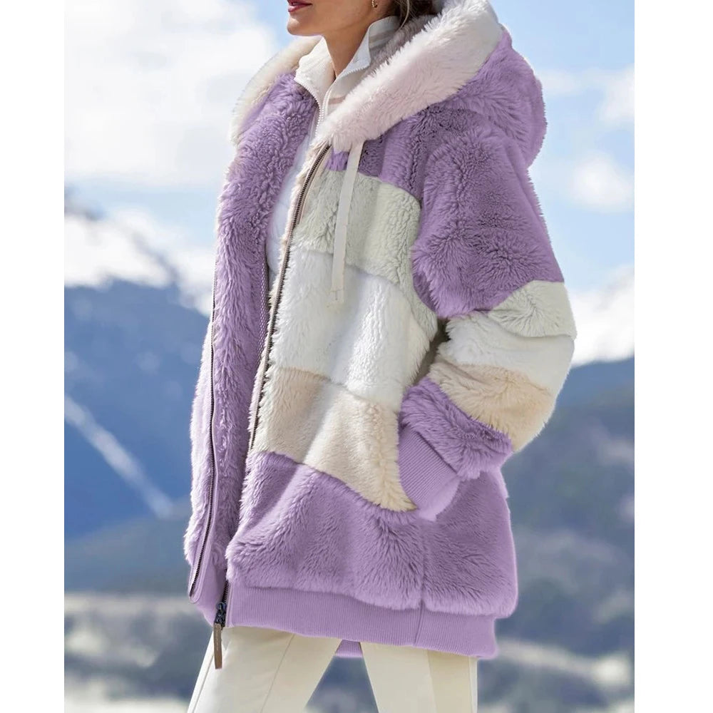 Women’s Jacket Hooded Zip-Up Warm Streetwear