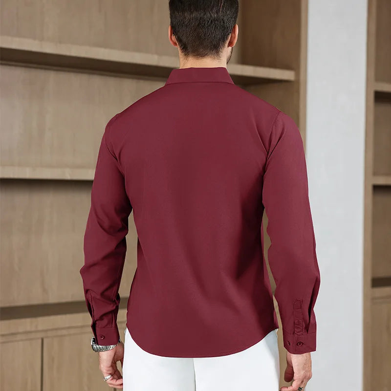 Men’s Shirt Long Sleeve Casual Formal Solid Color