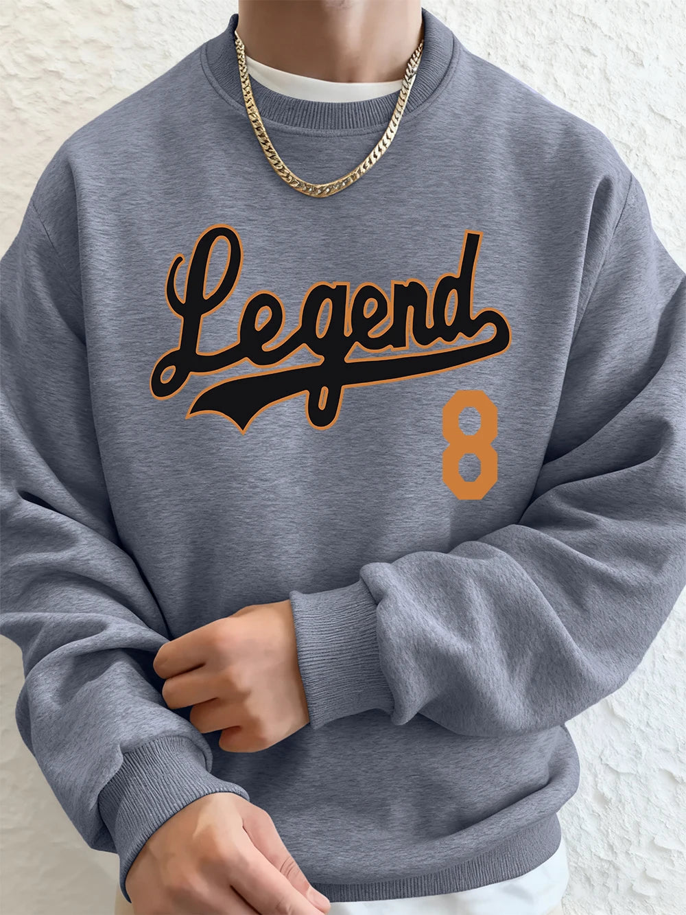 Men’s Sweatshirt Crewneck Oversized Fleece Warm Streetwear Casual