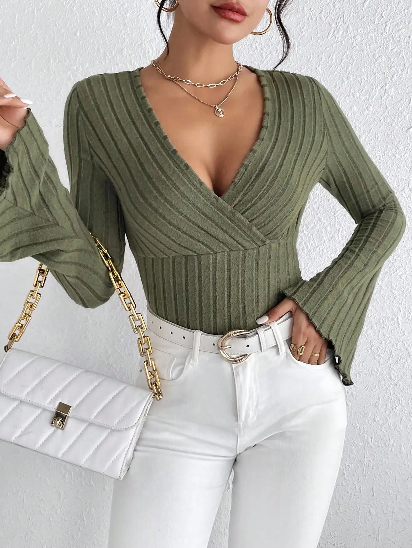 Women’s Top T-Shirt Long Sleeve Casual Stretchy