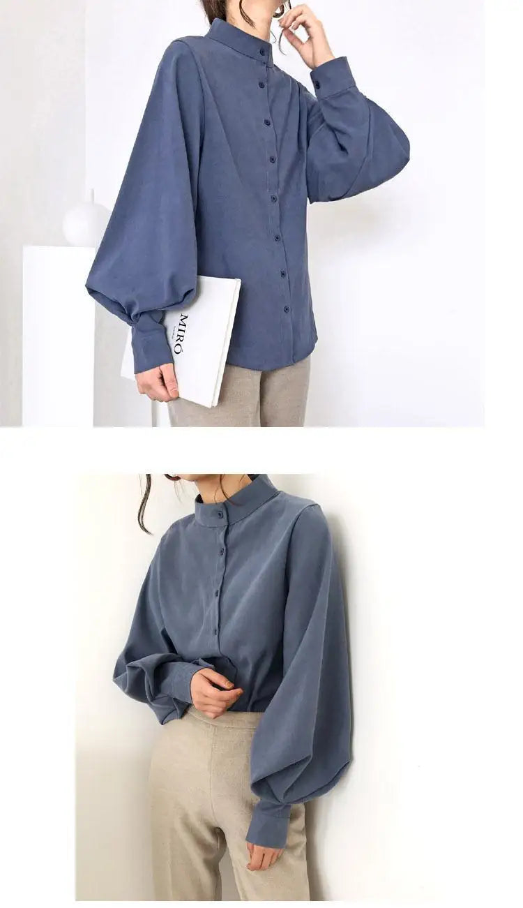 Women’s Top Blouse Long Sleeve Casual Solid Color