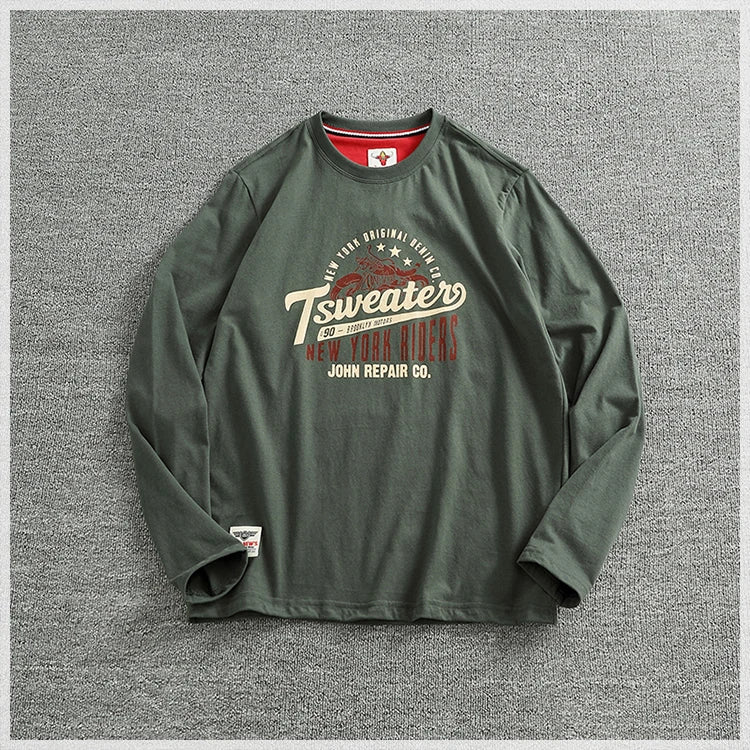 Men’s T-Shirt Long Sleeve Cotton Casual Printed