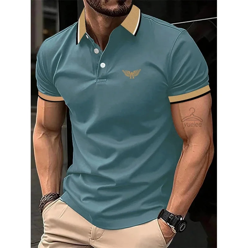 Men’s Polo Shirt Short Sleeve Casual Solid Color Comfort Fit Fashion