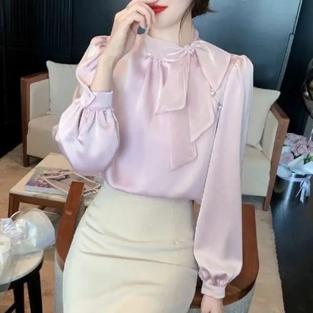 Women’s Top Blouse Long Sleeve Casual Stretchy