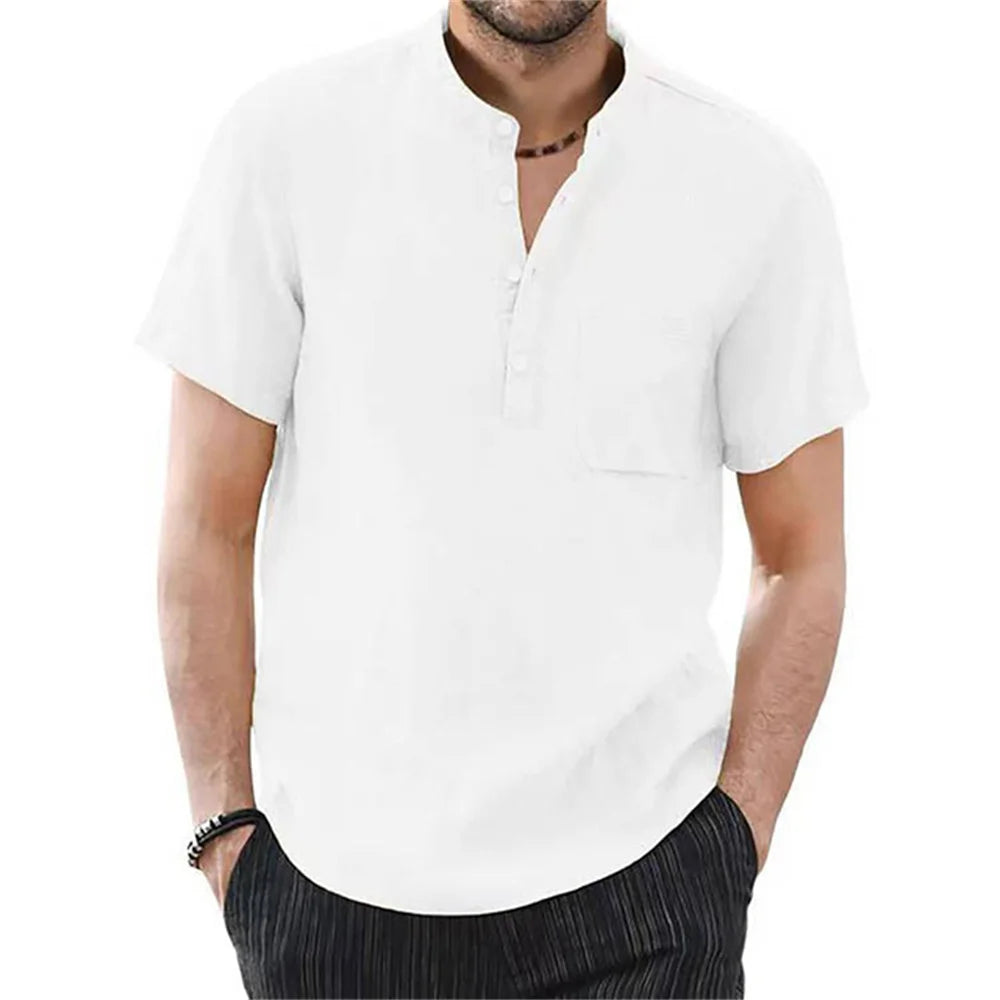 Men’s Polo Shirt Short Sleeve Cotton Casual Summer Solid Color