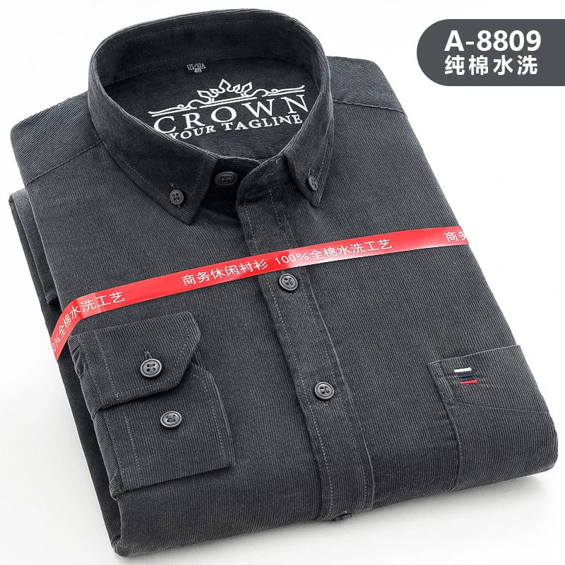 Men’s Shirt Long Sleeve Cotton Casual Regular Fit