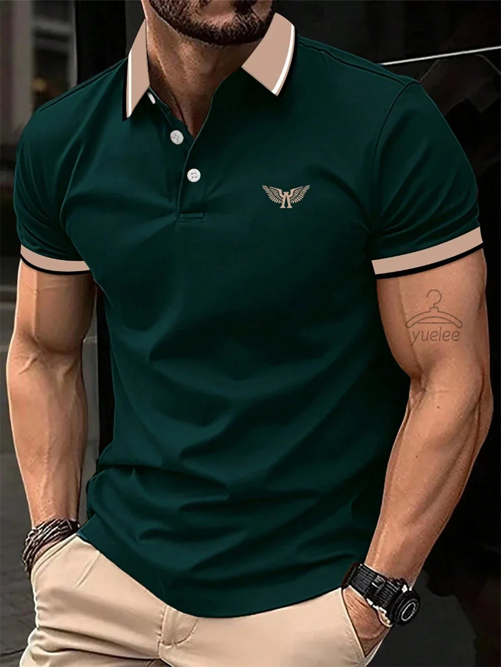Men’s Polo Shirt Short Sleeve Casual Solid Color Comfort Fit Fashion