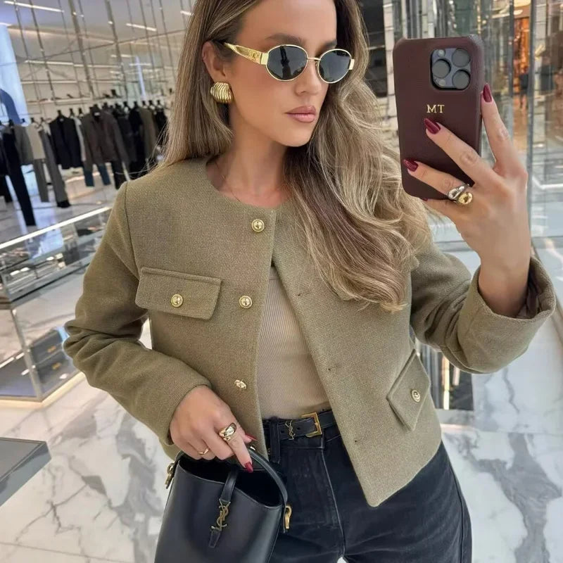 Women’s Jacket Button-Up Casual Lightweight Warm