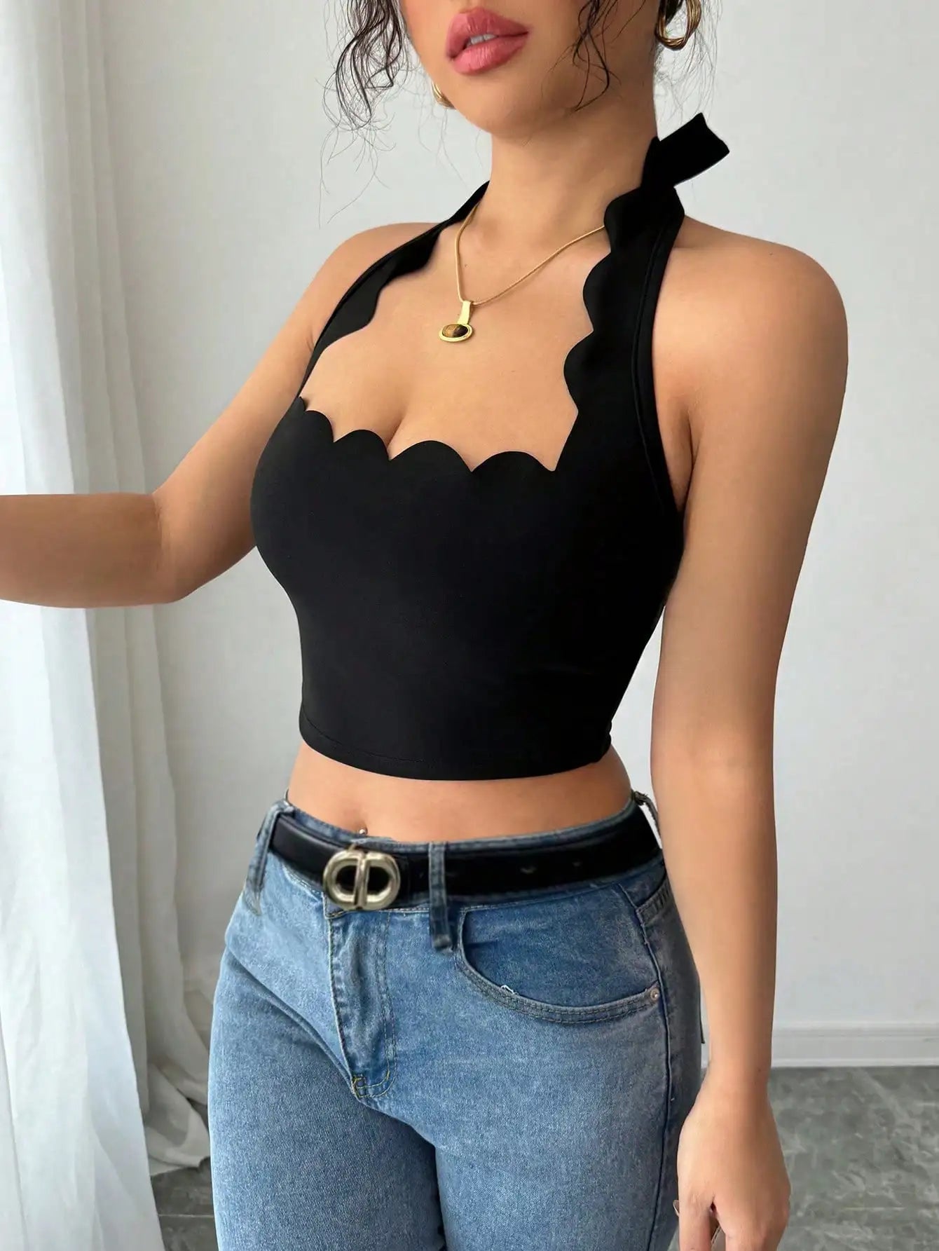 Women’s Top Sleeveless Solid Color Casual Stretchy