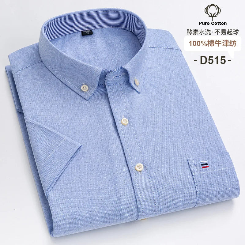 Men’s Shirt Short Sleeve Cotton Casual Formal