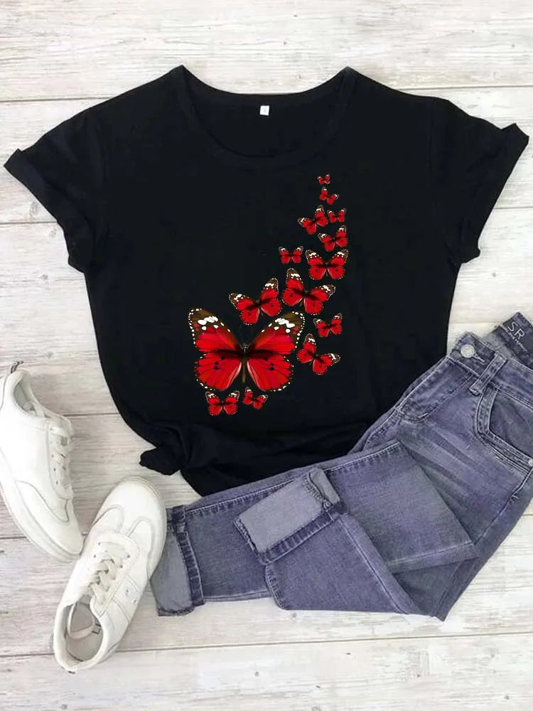 Women’s Top T-Shirt Printed Summer Casual