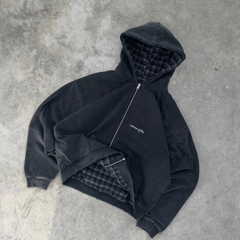 Men’s Hoodie Warm Casual Zip-Up Streetwear