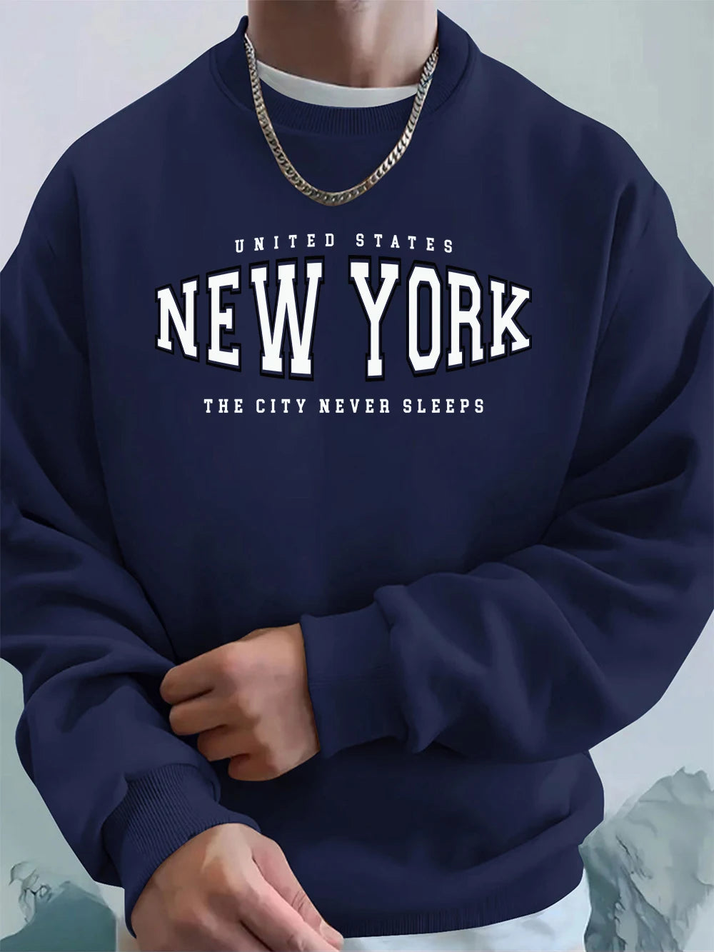Men’s Sweatshirt Crewneck Fleece Warm Streetwear Graphic Autumn