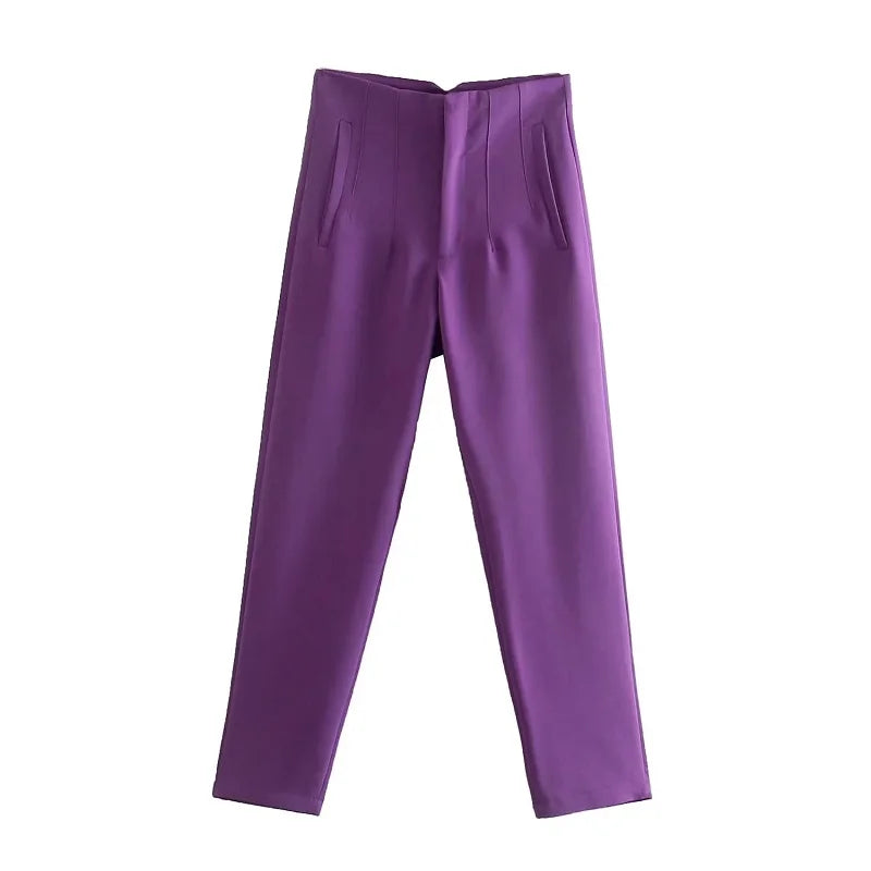 Women’s Trousers High Waist Formal Comfort Fit Stretchy