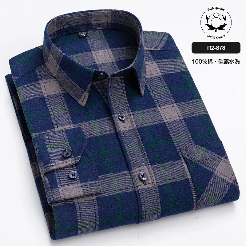 Men’s Shirt Long Sleeve Cotton Casual Regular Fit