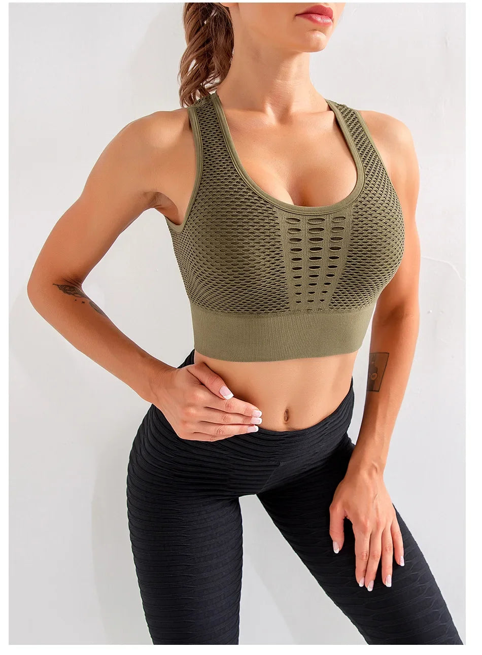 Women’s Gym Top Crop Top Breathable Seamless Athletic