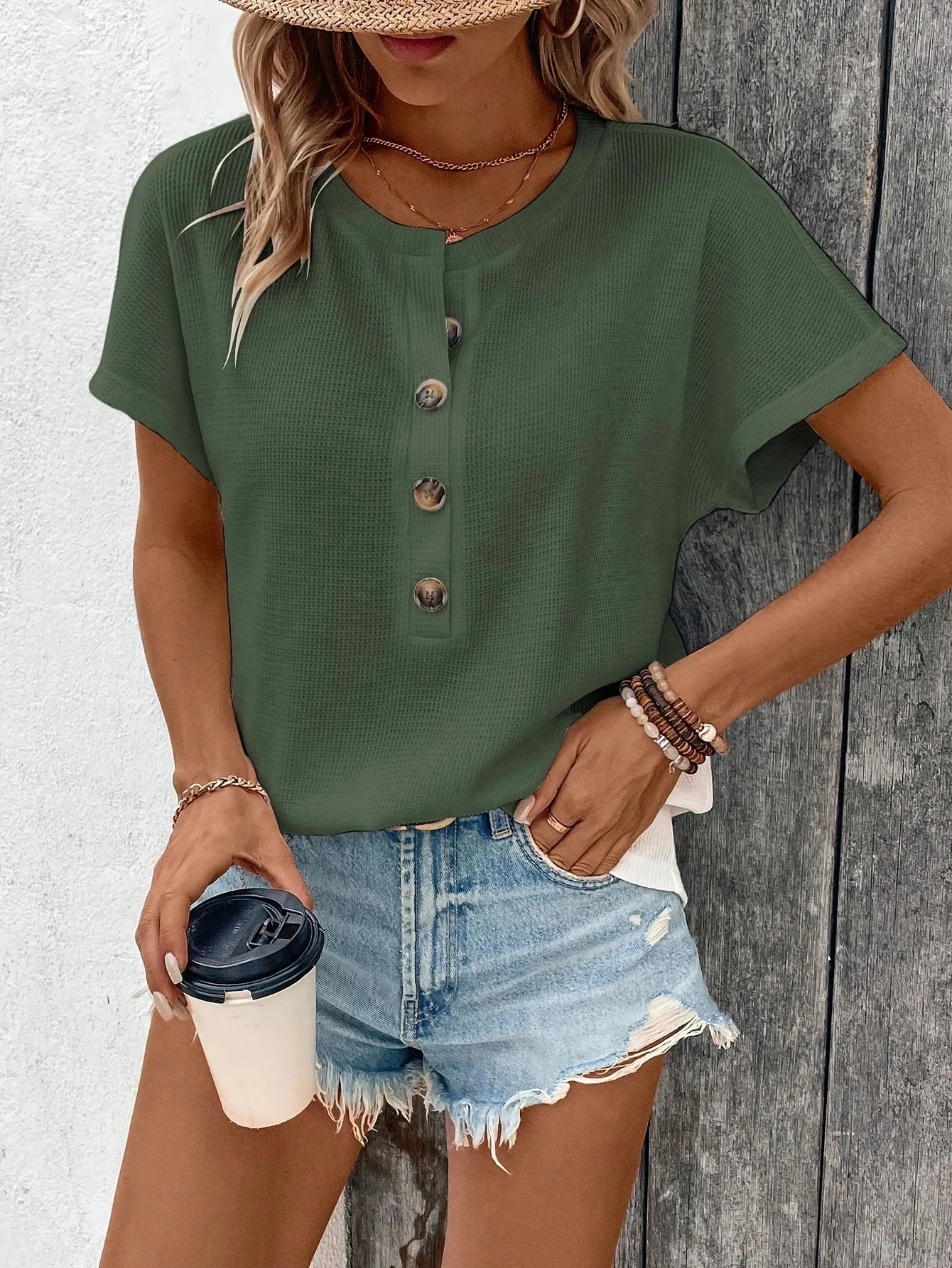 Women’s Top T-Shirt Short Sleeve Casual Solid Color