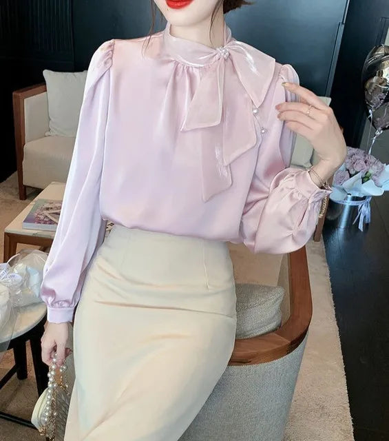 Women’s Top Blouse Long Sleeve Casual Stretchy