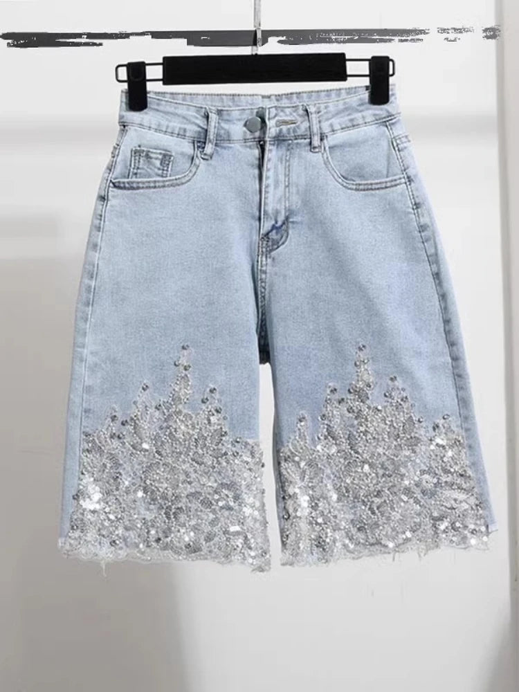 Women’s Shorts High Waist Denim Summer Slim Fit