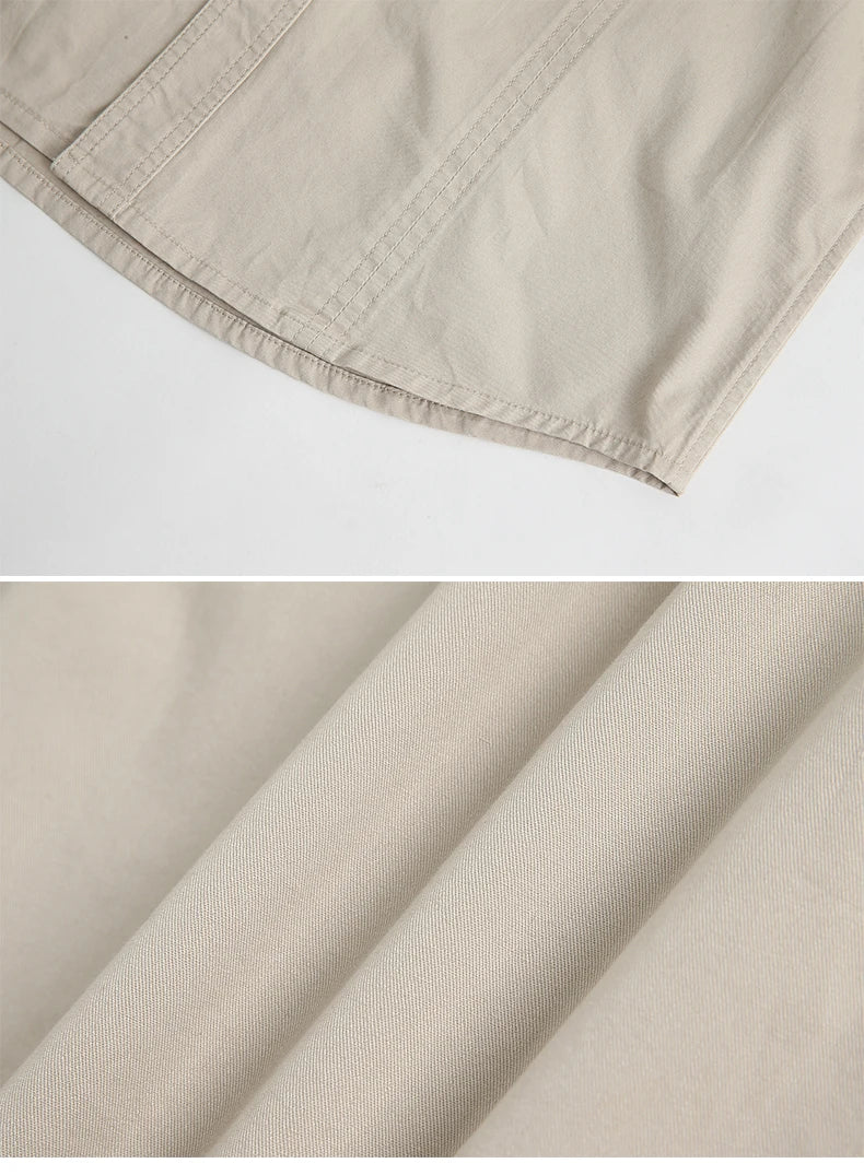Men’s Shirt Long Sleeve Cotton Casual Solid Color