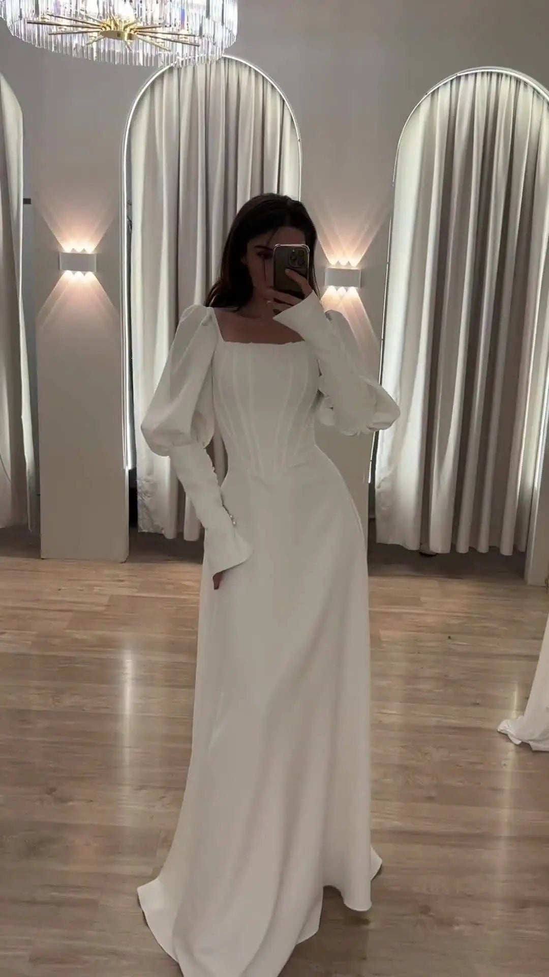 Women’s Dress Long Sleeve Formal A-Line Solid Color