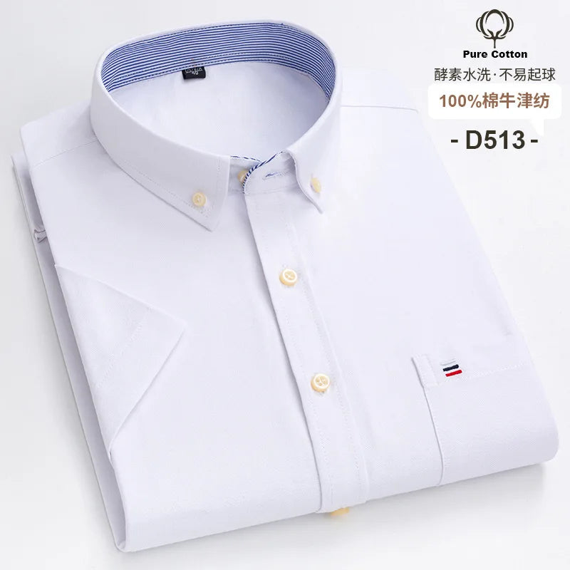 Men’s Shirt Short Sleeve Cotton Casual Formal
