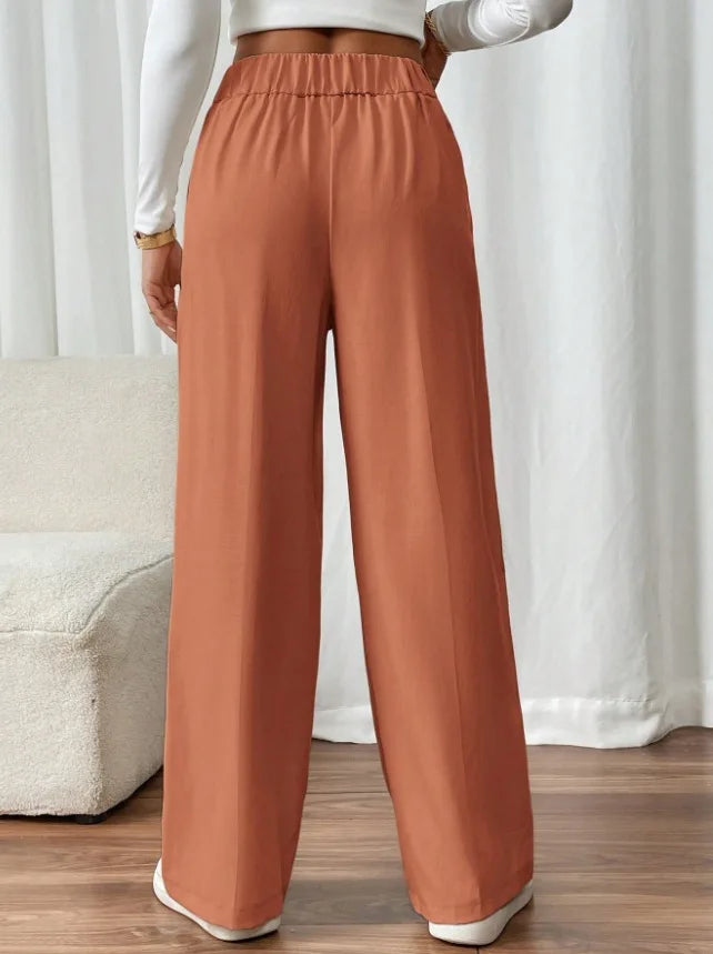 Women’s Trousers High Waist Straight Leg Relaxed Fit Casual