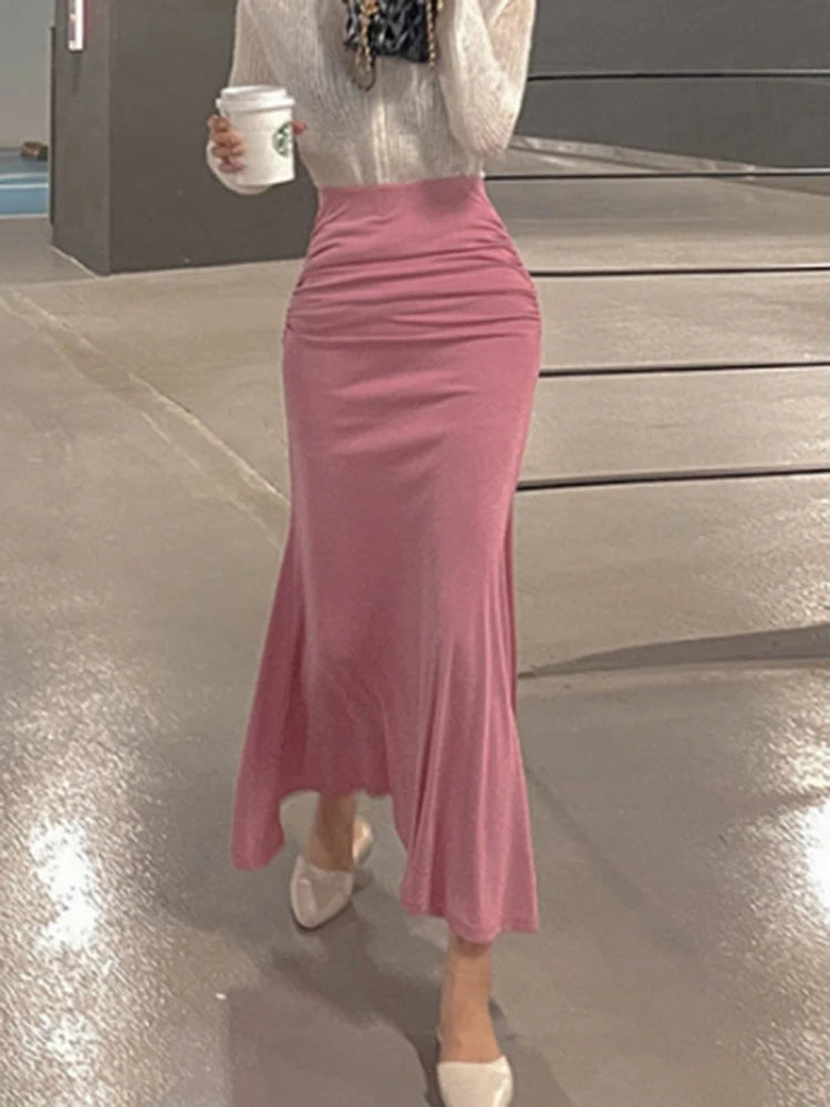 Women’s Skirt Midi High Waist A-Line Summer